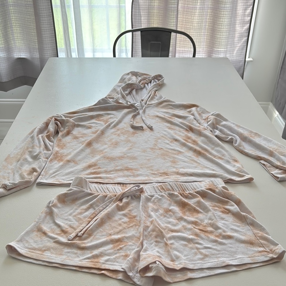 Tie-Dye Hoodie and Shorts Set